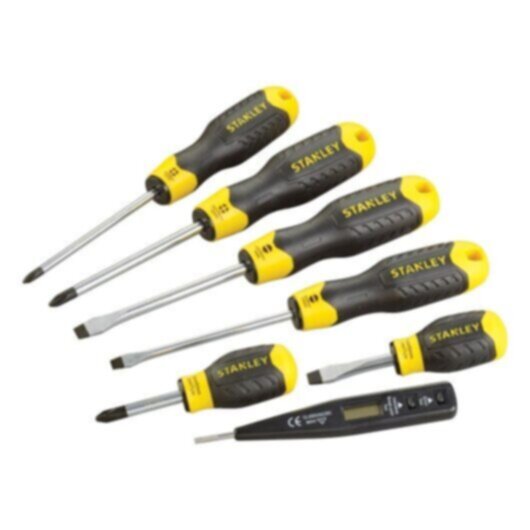 STANLEY | Cushion Grip Screwdriver Set with Voltage Tester 6Pcs | 0-65-009