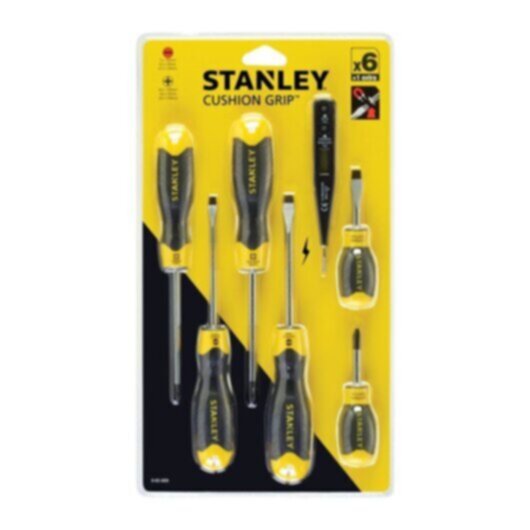 STANLEY | Cushion Grip Screwdriver Set with Voltage Tester 6Pcs | 0-65-009