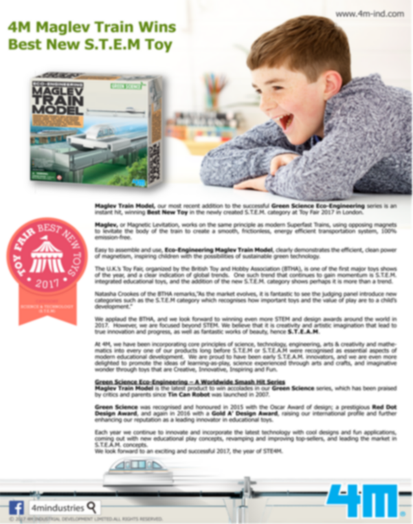 4M | Green Science Maglev Train Magnet Powered | 48603379