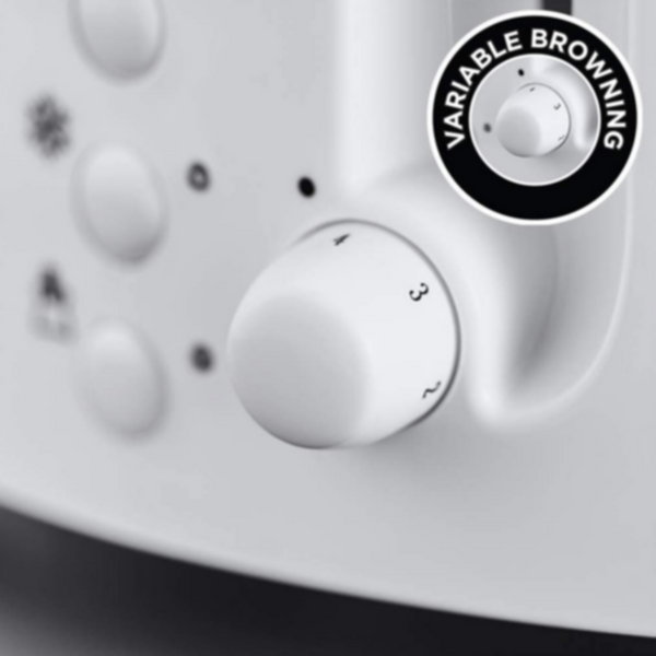 RUSSELL HOBBS | Textures 2 Slice Plastic Toaster White 21640 | ARURH21640TOW
