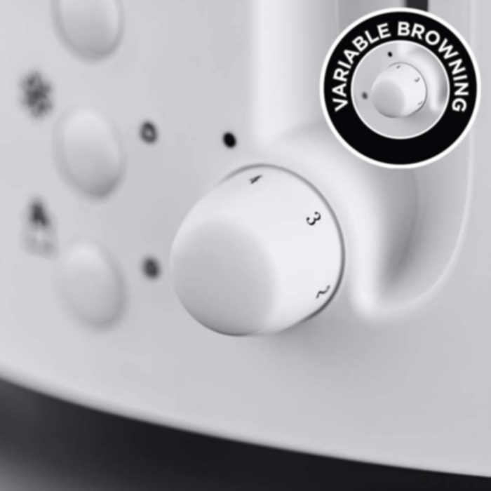 RUSSELL HOBBS | Textures 2 Slice Plastic Toaster White 21640 | ARURH21640TOW