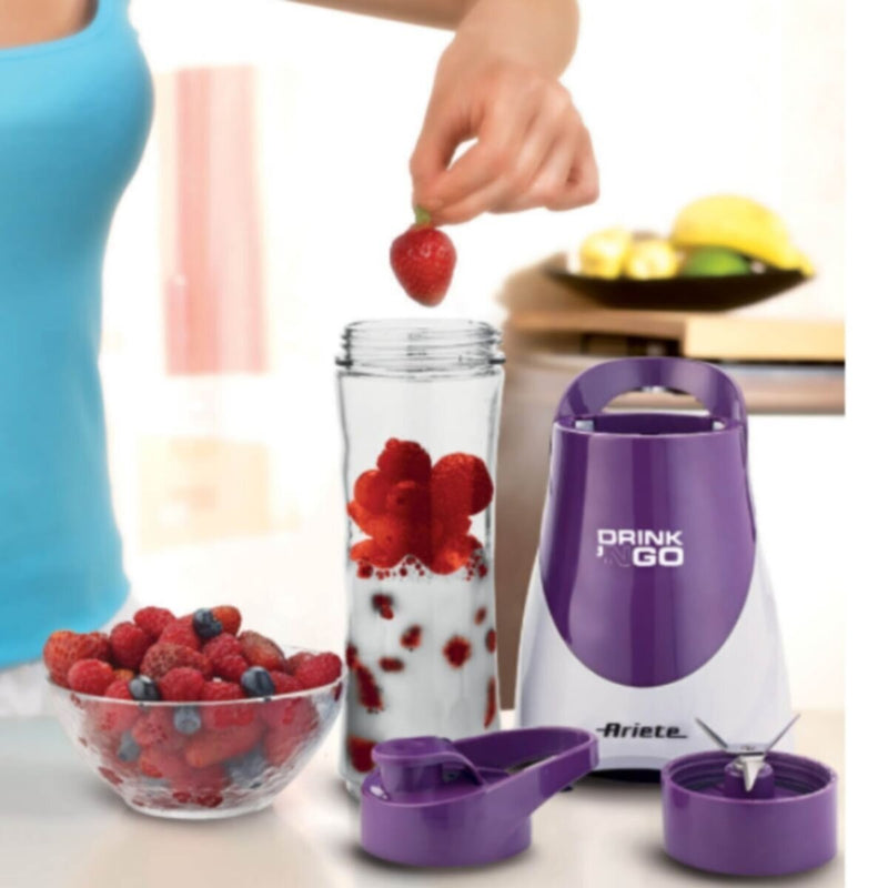 ARIETE | DRINKâ€™NGO Smoothie Blender with 1 Jar 300W White/Purple | 0563