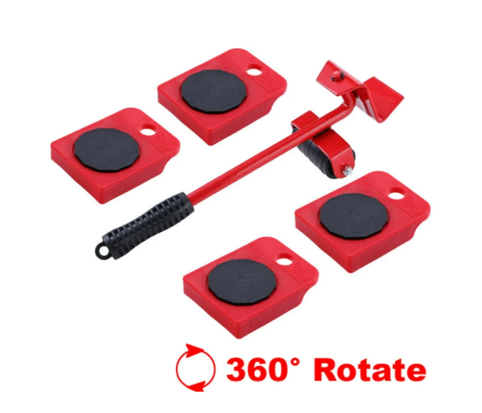 5 Piece TF-10691 Furniture Lifter Transport Tools Set Red Black | JPO6575