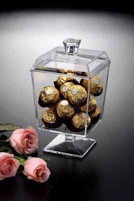 صندوق حلوى مربع من الأكريليك شفاف | 02-614