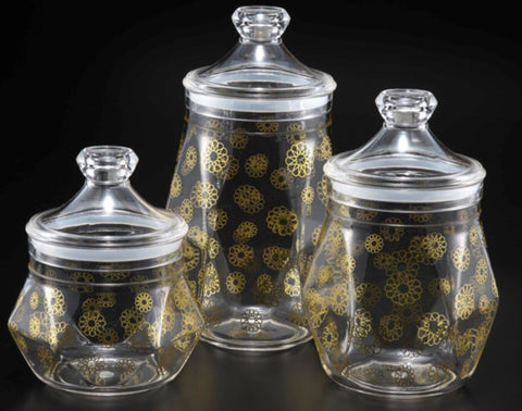 VAGUE | Acrylic Diamond Jar with Gold Rose Printing M | 02-703