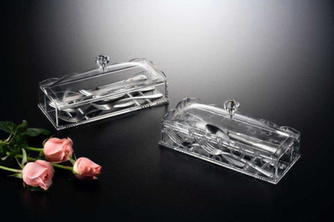 VAGUE | Acrylic Cutlery Holder With Cover 25.5X11X10cm | 02-759