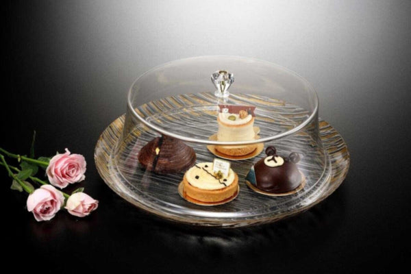 VAGUE | Acrylic Cake Server Stand Round Golden 34cm | 02-771