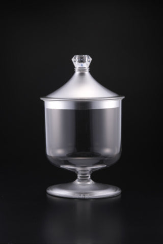 VAGUE | Acrylic Candy / Cookies Jar large Silver Cover & Base | 02-795