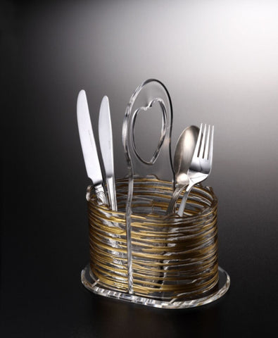 VAGUE | Cutlery Holder Barl Golden S-13.5*9*(h)21cm | 02-866GT
