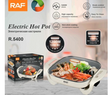 RAF Multi-functional Electric Knob Control 1200W 5L Non-stick coating Electric Hot Pot Cooking  | JPN8834