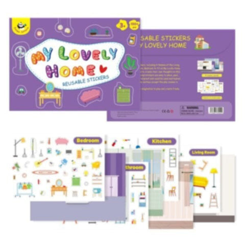 PANDA JUNIOR | PJ013-4 Reusable Stickers-My Lovely Home | 49700422
