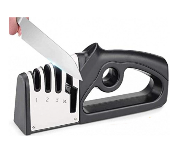 Generic 4 in 1 Knife Sharpener - Black and Silver | JPJ8290