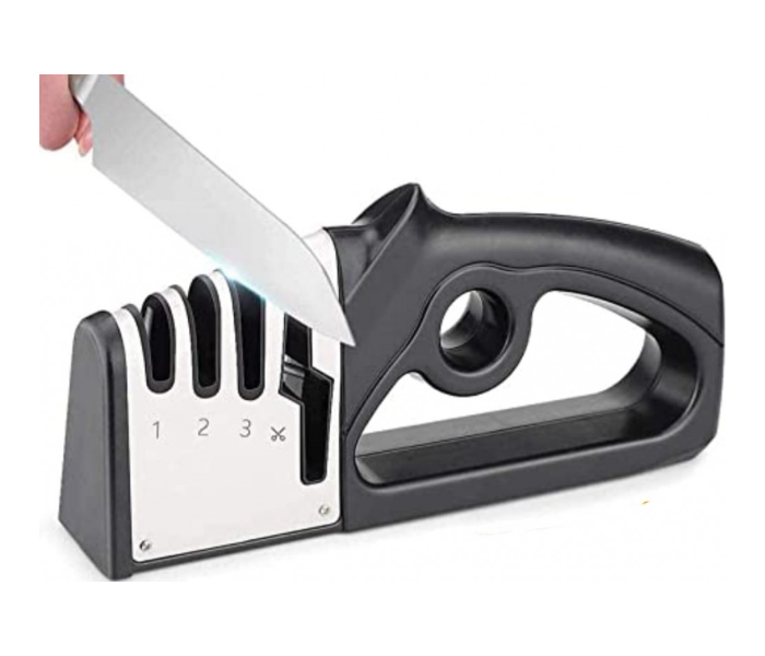 Generic 4 in 1 Knife Sharpener - Black and Silver | JPJ8290