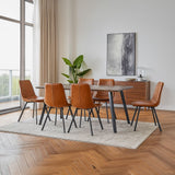 DANUBE | Gideon 1 + 6-Seater Dining Set with Gideon Dining Chairs Natural Oak Brown | 811600200148-1