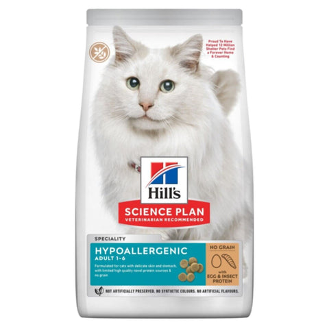 HILL'S | Science Plan Hypoallergenic Adult Cat Food No Grain Egg & Insect Protein 1.5Kg