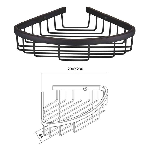 MILANO | Dora Stainless Steel Corner Single Basket Matt Black | 140400501087