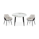 Elmont 1 + 4-Seater Dining Set with Elmont Dining Chair - White/Black/Brown - With 2-Year Warranty