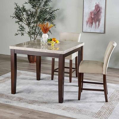 DANUBE | Brody 4 Seater Counter Height Dining Set With Brody Counter Height Dining Chair Beige Dark Walnut | 811600200152-1