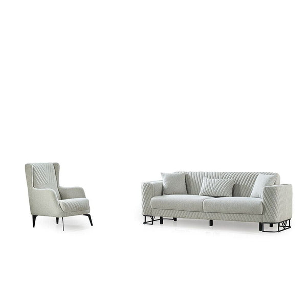 DANUBE | Elegance 3+1+1 Seater Fabric Sofa Set Grey | 810302800266-1