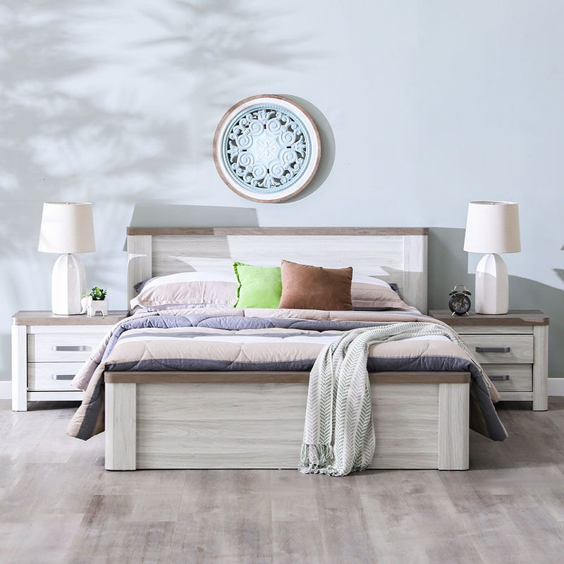 DANUBE | Olivos 180x200 King Bed Ash Grey Oak | 810100100364