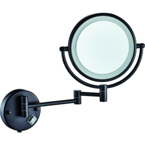 MILANO | MagnifyingÃ‚Â  Mirror With Led LightÃ‚Â  8" RoundÃ‚Â  Matt Black | 140400700198