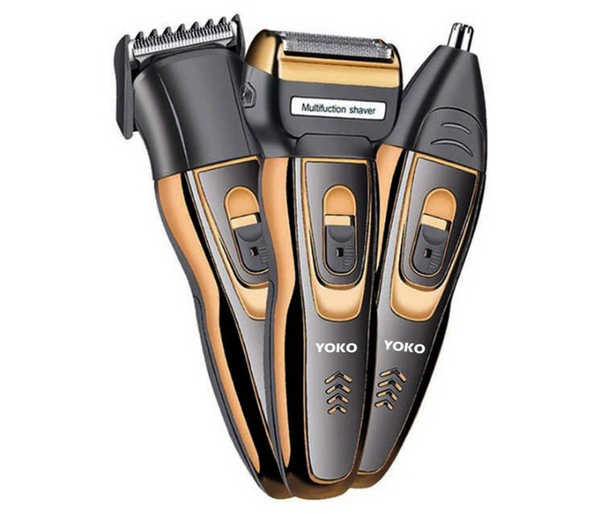 Yoko 3 in 1 Rechargeable Shaver Hair Clipper Nose Trimmer - Black and Gold | JPL5385