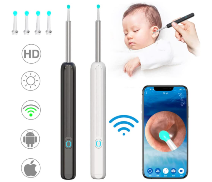 Generic Otoscope Endoscope NE3 Visual Ear Wax Removal Kit Earwax Cleaner with WiFi HD 1080P Camera and 6 LED Warm Lights Waterproof Compatible with iPhone and Android  | JPM7875