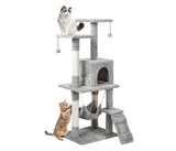 Multi Level Cat Tree Tower with Condo Hammock Scratching Posts Ladder Hanging Toys Plush Cat Activity Center | JPO6775