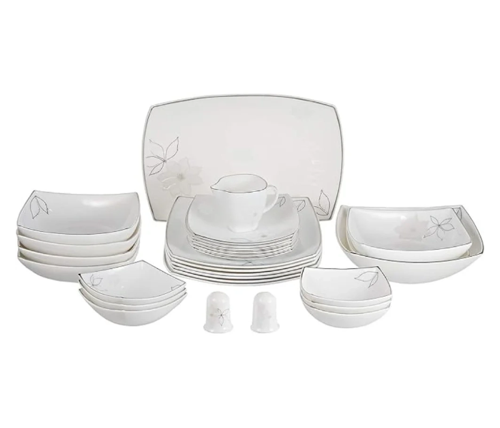 RoyalFord 29-Piece Daisy Hard Square Dinner Set - Elegant Design for Everyday & Special Dining - RF8614 | JPO6362