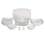 RoyalFord 29-Piece Daisy Hard Square Dinner Set - Elegant Design for Everyday & Special Dining - RF8614 | JPO6362