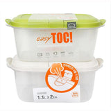 LOCK N LOCK | Easy Toc Plastic Container 1.1L 2Pcs | LCK103HHL00290
