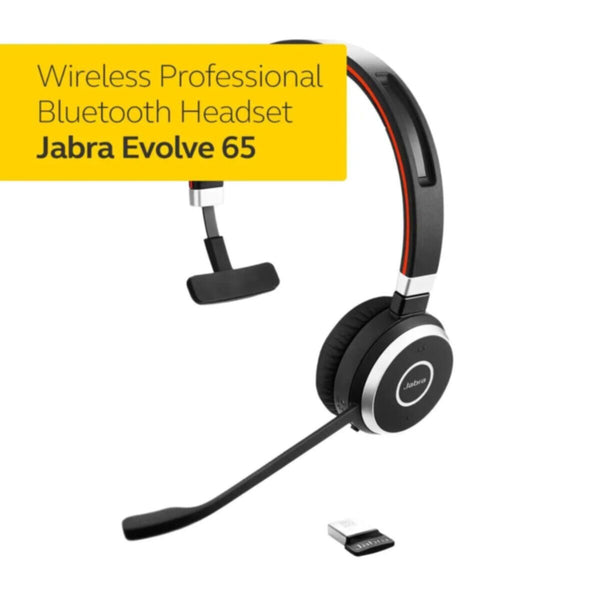 JABRA | Evolve 65 UC Stereo Wireless Bluetooth Headset / Music Headphones Includes Link 360 | 100-98500000-99