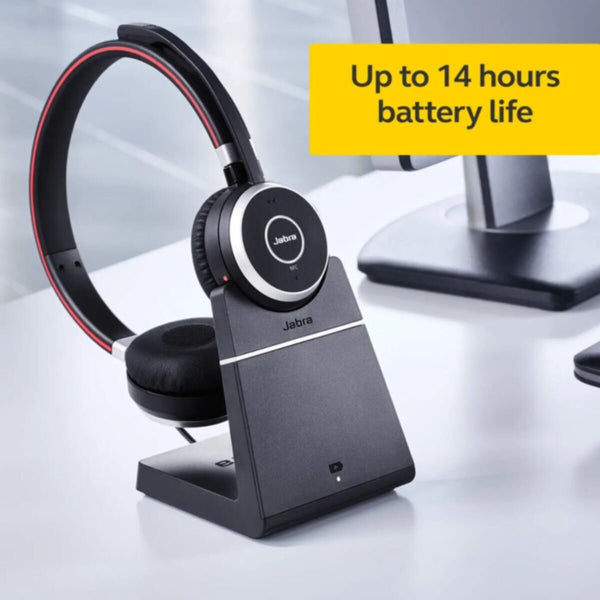 JABRA | Evolve 65 UC Stereo Wireless Bluetooth Headset / Music Headphones Includes Link 360 | 100-98500000-99