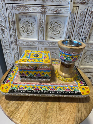NAQSH GALLERY | Hand-Drawn Incense Burner Set With Tray And Box | 10000251