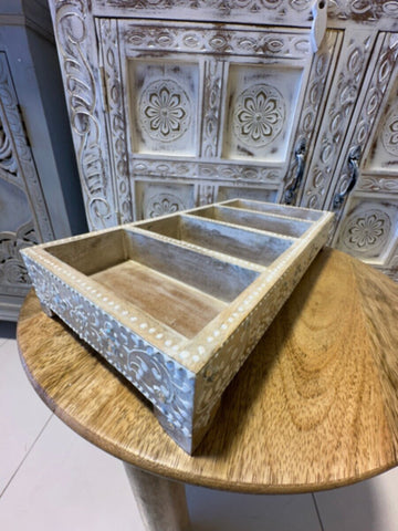 NAQSH GALLERY | Wooden Tray Featuring Four Sections | 10000342