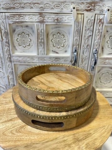 NAQSH GALLERY | Round Wooden Tray Set | 10000392