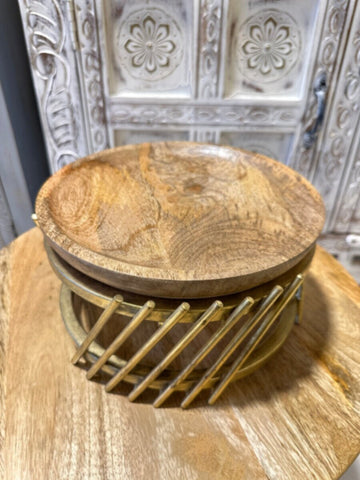 NAQSH GALLERY | Wooden Cake Stand Metal Base | 10000447