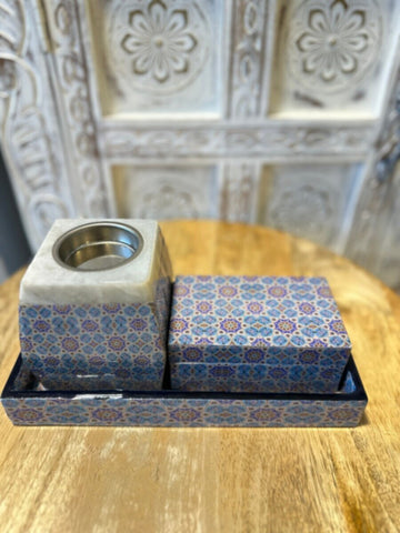 NAQSH GALLERY | Blue Incense Burner Set | 10000486