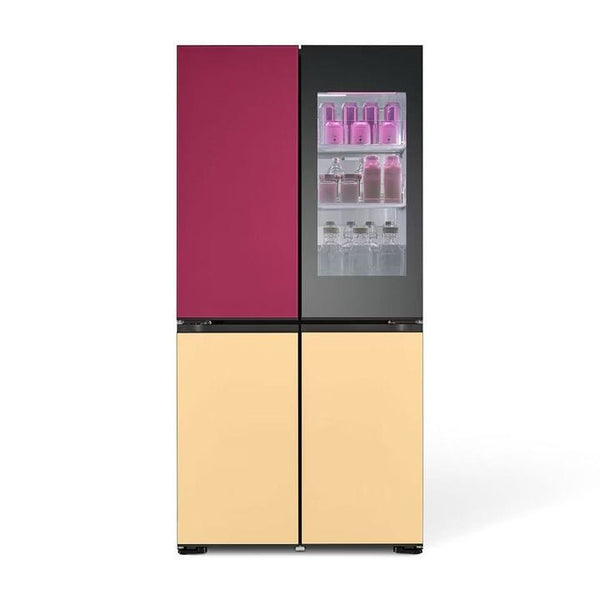 LG | Glass Finish Refrigerator Gross 684 Ltrs NET 527 Ltrs LED Doors InstaView Smart Control With LG ThinQ®Korea Black | GR-A34FDMKB