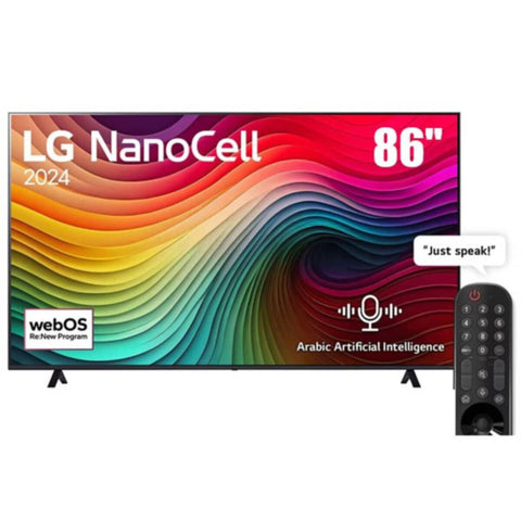 LG | 86-inch NanoCell NANO80 4K Smart TV AI Magic remote HDR10 webOS24 2024 | 86NANO80T6A