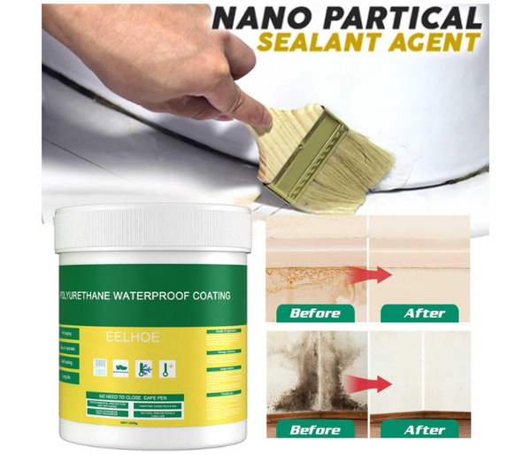 Super sealant Invisible Waterproof Insulation Agent Sealant, Waterproof Sealant with Brush, Waterproof Polyurethane Coating for Bathroom, Toilet, Tiles, Walls, Roof Repair 300g | JPN8641