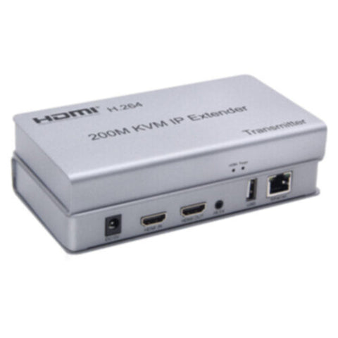 HDMI EXTENDER KVM 200M THRU CAT6 (USB+AUX+IR) 4K 1080P GREEN BOX | 1063