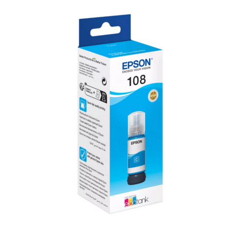 EPSON | 108 EcoTank Cyan ink bottle (70 ml)