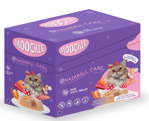 MOOCHIE | Pate With Prawn (Hairball Care) 12X70G Pouchs | 10859U2