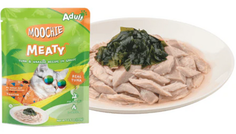 MOOCHIE | Meaty Tuna & Wakame Recipe In Gravy 70G Pouch | 10904