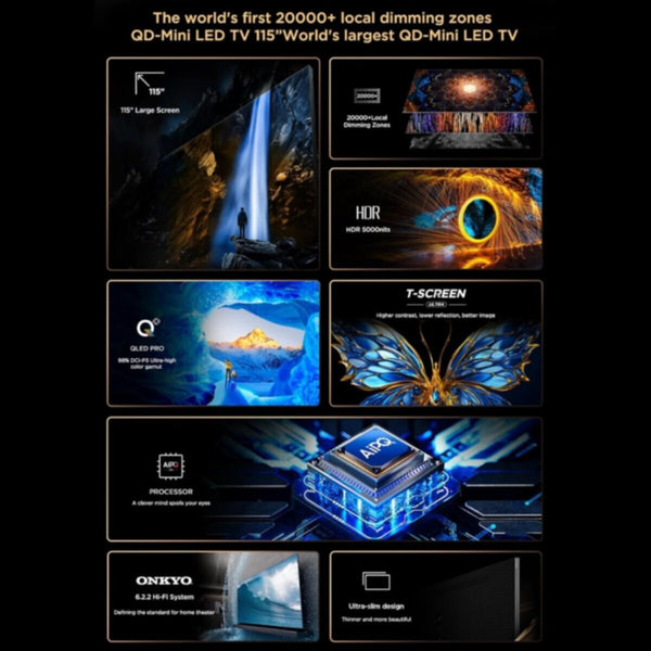 TCL | 115" QD-Mini Led Google TV Xdr 5000 Nits Xdr/144Hz Game Master | 115X955MAX