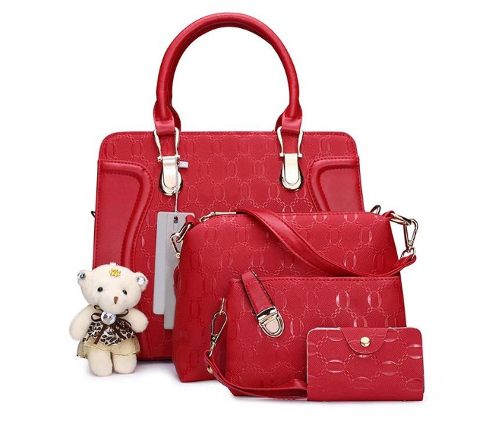 4 Pieces Luxury sweatheart Rhinestone Crystal Diamond Evening purse Ladies wedding Hand Bag - Red | JPN1654