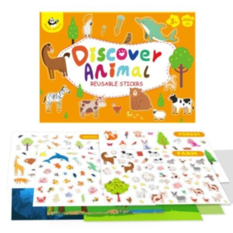 PANDA JUNIOR | PJ013-1 Reusable Stickers-Discover Animals | 49700392