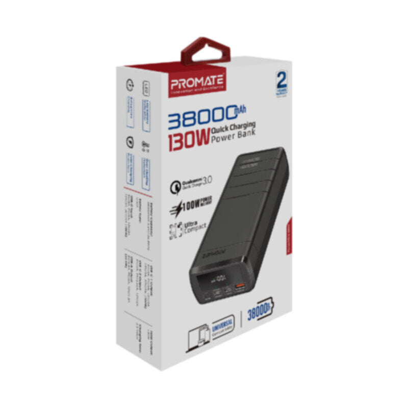 PROMATE | 38000mAh/130W Quick Charging Power Bank | POWERMINE-130W