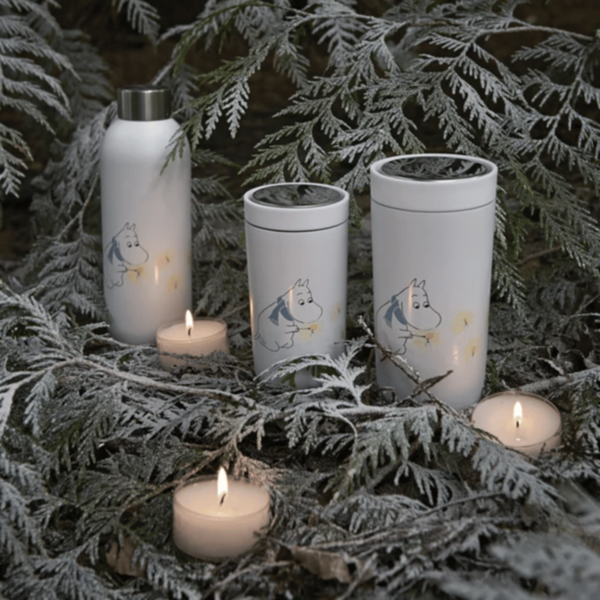 STELTON | To Go Click Vacuum Insulated Cup 0.4ltr Soft Light Grey Moomin | 1371-6